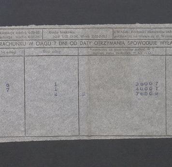 Rachunek telefoniczny z informacją: „Niezapłacenie rachunku w ciągu 7 dni od daty otrzymania spowoduje wyłączenie telefonu”