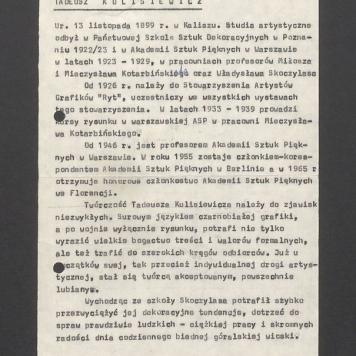 Biogram Tadeusza Kulisiewicza