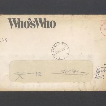 Koperta, nad. Marquis Who's Who Inc.