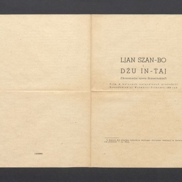 Ljan Szan-Bo. Dżu In-Taj. Ekranizacja opery Szaosińskiej