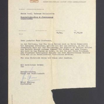 Sehr geehrter Herr Professor, in der Hoffnung, dass Sie diese Zeilen noch in Ihrem Sommersitz bei Zakopane erreichen [...]