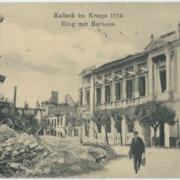 Kalisch im Kriege 1914 Ring mit Rathaus