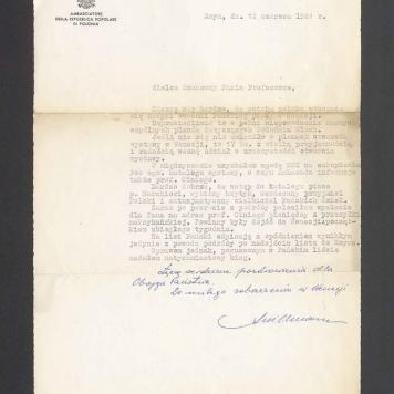 Wielce Szanowny Panie Profesorze, Cieszę się bardzo, że sztuka polska wzbogaca się [...]