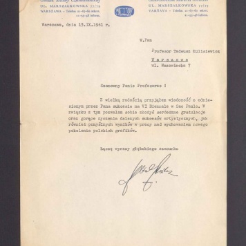 Szanowny Panie Profesorze! Z wielką radością przyjąłem wiadomość o odniesionym przez Pana sukcesie [...]