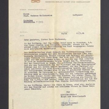 Sehr geehrter, lieber Herr Professor, in der Hoffnung, dass Sie dieser Brief noch in Warschau [...]