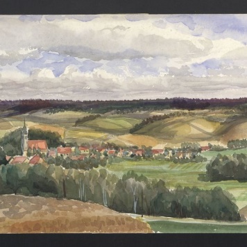 Pejzaż z miasteczkiem