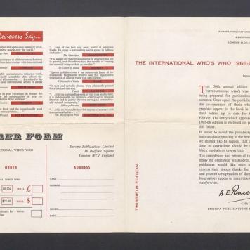 The international Who's Who 1966-67