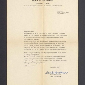 Sehr geehrter Freund, gestatten Sie, dass wir uns mit einer Bitte an Sie wenden [...]