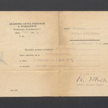 Prośba o przybycie na posiedzenie do Gabinetu Rektora