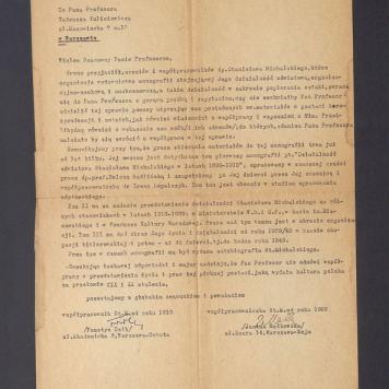 Wielce Szanowny Panie Profesorze, Grono przyjaciół, uczniów i współpracowników [...]