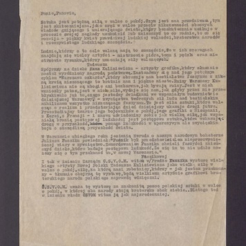 Przemówienie Jerzego Hronka na otwarciu wystawy prac T. Kulisiewicza w Pradze