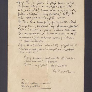 Drogi Panie Jurku, dziękuję bardzo za list [...]