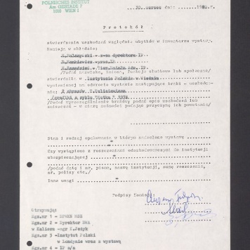 Protokół stwierdzenia uszkodzeń względnie ubytków w inwentarzu wystawy