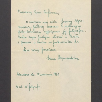 Szanowny Panie Profesorze, w imieniu mej córki [...]