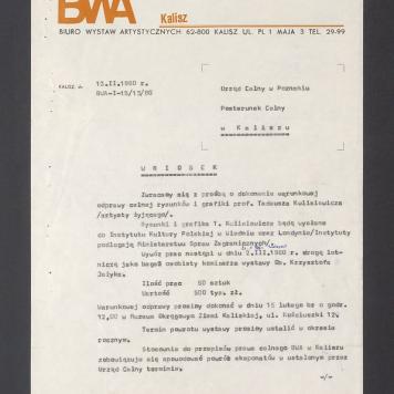 Zwracamy się z prośbą o dokonanie warunkowej odprawy celnej rysunków i grafiki [...]