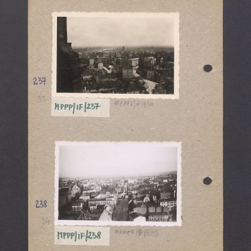 Widok na miasto z wieży katedry. Widoczne ochronka, lazaret, szkoła i wieża ciśnień.