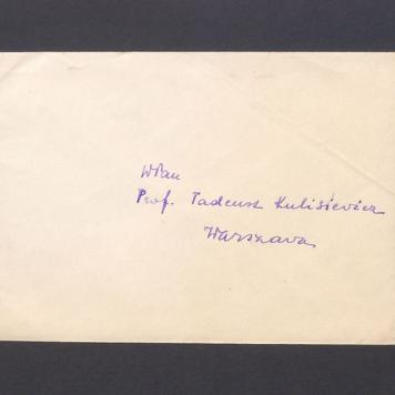 Koperta, adr. WPan Prof. Tadeusz Kulisiewicz
