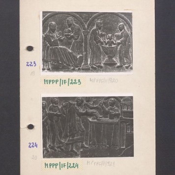 Wnętrze gnieźnieńskiej katedry. Drzwi Gnieźnieńskie, scena przedstawiająca ofiarowanie w kościele w Libicach.