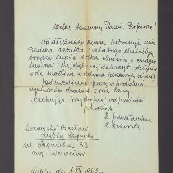 Wielce Szanowny Panie Profesorze! Od dłuższego czasu interesuje mnie Pańska sztuka [...]