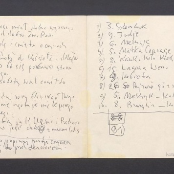 Spis cykli z wykazaną liczbą prac; humorystyczne 8 przykazań odnoszących się do rzeczywistości polityczno-społecznej