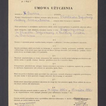 Umowa użyczenia dzieł sztuki