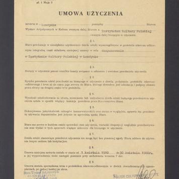 Umowa użyczenia dzieł sztuki