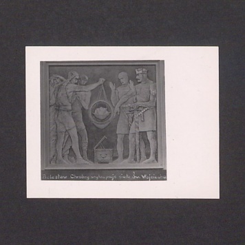 Płaskorzeźba ojca Efrema. Bolesław Chrobry wykupuje ciało św. Wojciecha.