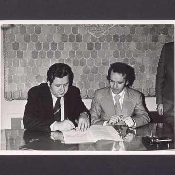 Podpisanie porozumienia z Filharmonią Poznańską w Gnieźnie w Pałacu Ślubów.