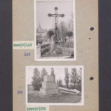Cmentarz św. Piotra w Gnieźnie i zburzony przez Niemców pomnik powstańców wielkopolskich.