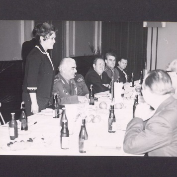 Wizyta żołnierzy radzieckich. Komitet Miejski PZPR.