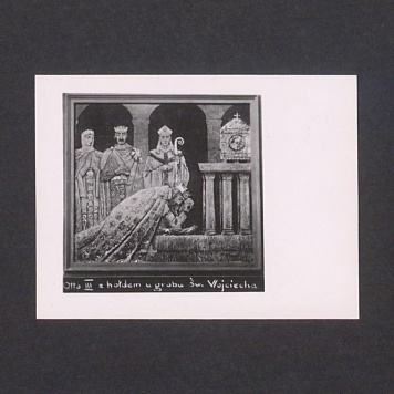 Płaskorzeźba ojca Efrema. Otto III z hołdem u grobu św. Wojciecha.