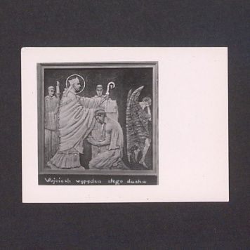 Płaskorzeźba ojca Efrema. Św. Wojciech wypędza złego ducha.