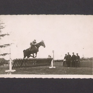 Zawody konne. Skok przez przeszkodę.