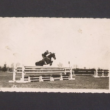 Zawody konne. Skok przez przeszkodę.