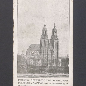 Katedra. Pamiątka Pierwszego Zjazdu Biskupów Polskich w Gnieźnie 26-28 sierpnia 1919 roku.