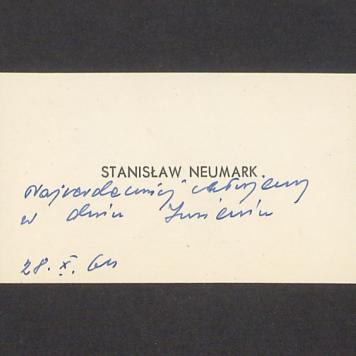 Wizytówka, Stanisław Neumark