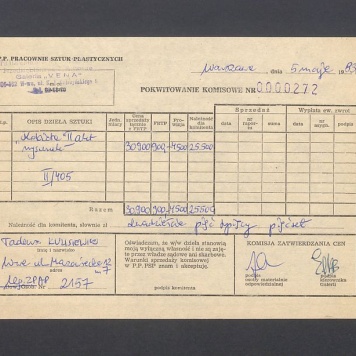 Pokwitowanie komisowe. "Kobieta" II akt rysunek
