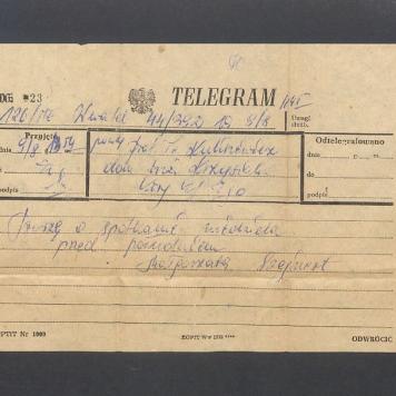 Telegram. Proszę o spotkanie [...]