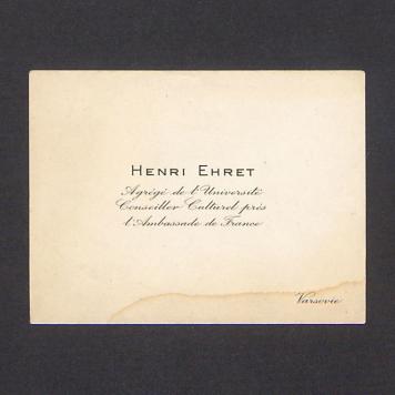 Wizytówka, Henri Ehret