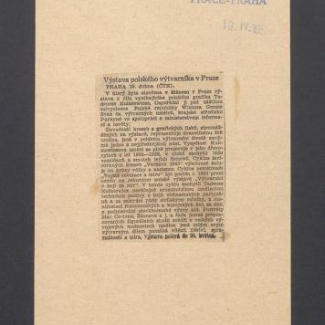 Recenzja. Vystava polskeho vytvarnika v Praze