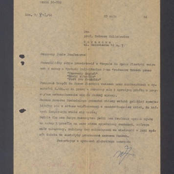 Szanowny Panie Profesorze, Pozwoliliśmy sobie przedstawić z Zespole do Spraw Plastyki [...]