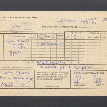Pokwitowanie komisowe. Z cyklu "Matka" II rysunek 1974