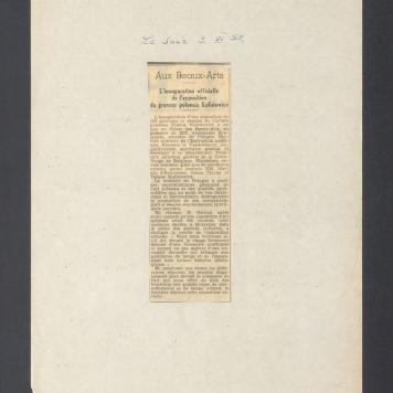 Recenzja. Aux Beaux-Arts. L'inauguration officielle de l'exposition du graveur polonais Kulisiewicz