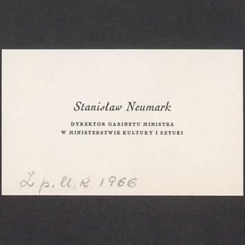 Wizytówka, Stanisław Neumark