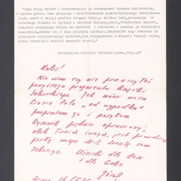 Inną drogę wybrał i konsekwentnie ją kontynuował Tadeusz Kulisiewicz [...]