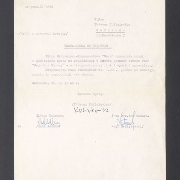 Biuro Wydawniczo-Propagandowe "Ruch" uprzejmie prosi o udzielenie zgody na reprodukcję [...]