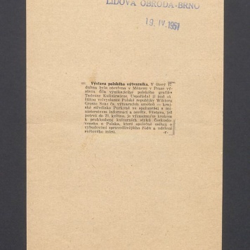 Recenzja. Vystava polskeho vytvarnika