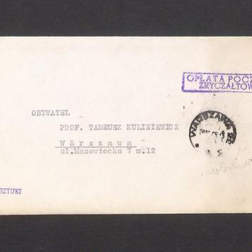 Koperta, nad. Ministerstwo Kultury i Sztuki