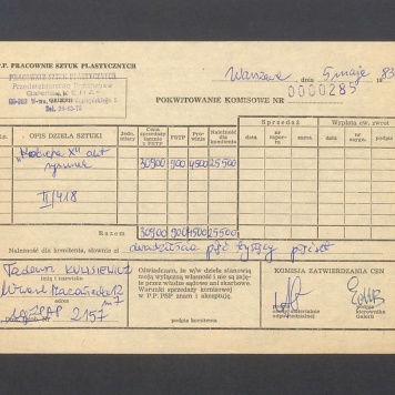 Pokwitowanie komisowe. "Kobieta X" akt rysunek