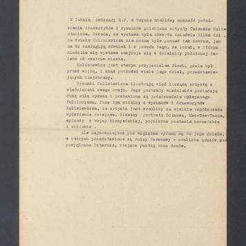 Odpis. W lokalu ambasady R.P. w Rzymie mieliśmy możność podziwiania drzeworytów i rysunków [...]